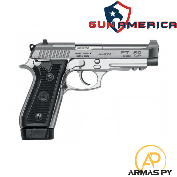 Pistola Taurus PT59S/19 .380ACP Inox Fosco