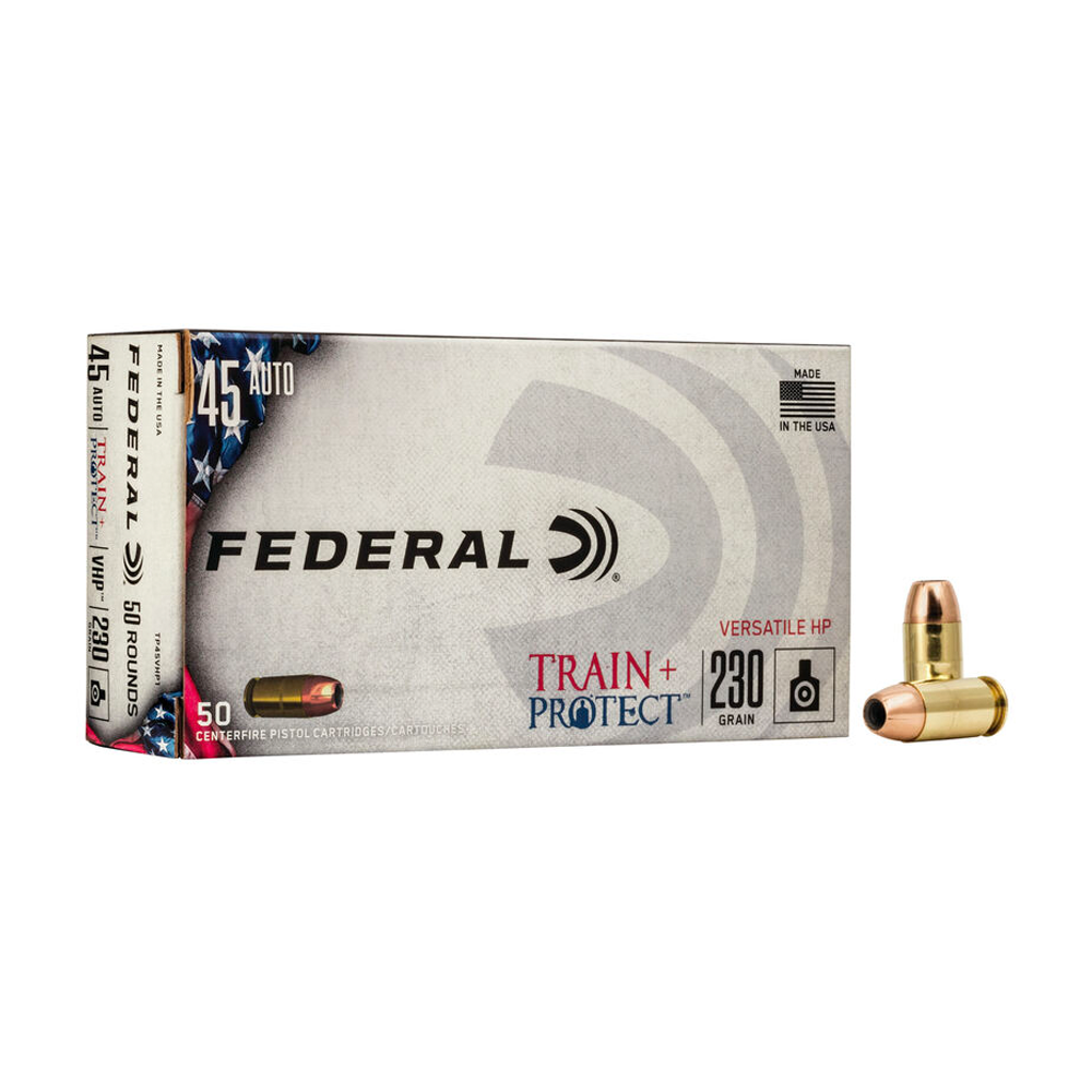 Munição Federal .45ACP VHP Train Protect 230gr Cx.50un