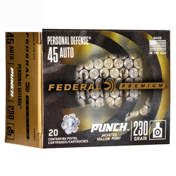 Munição Federal .45ACP JHP Punch 230gr Cx.20un