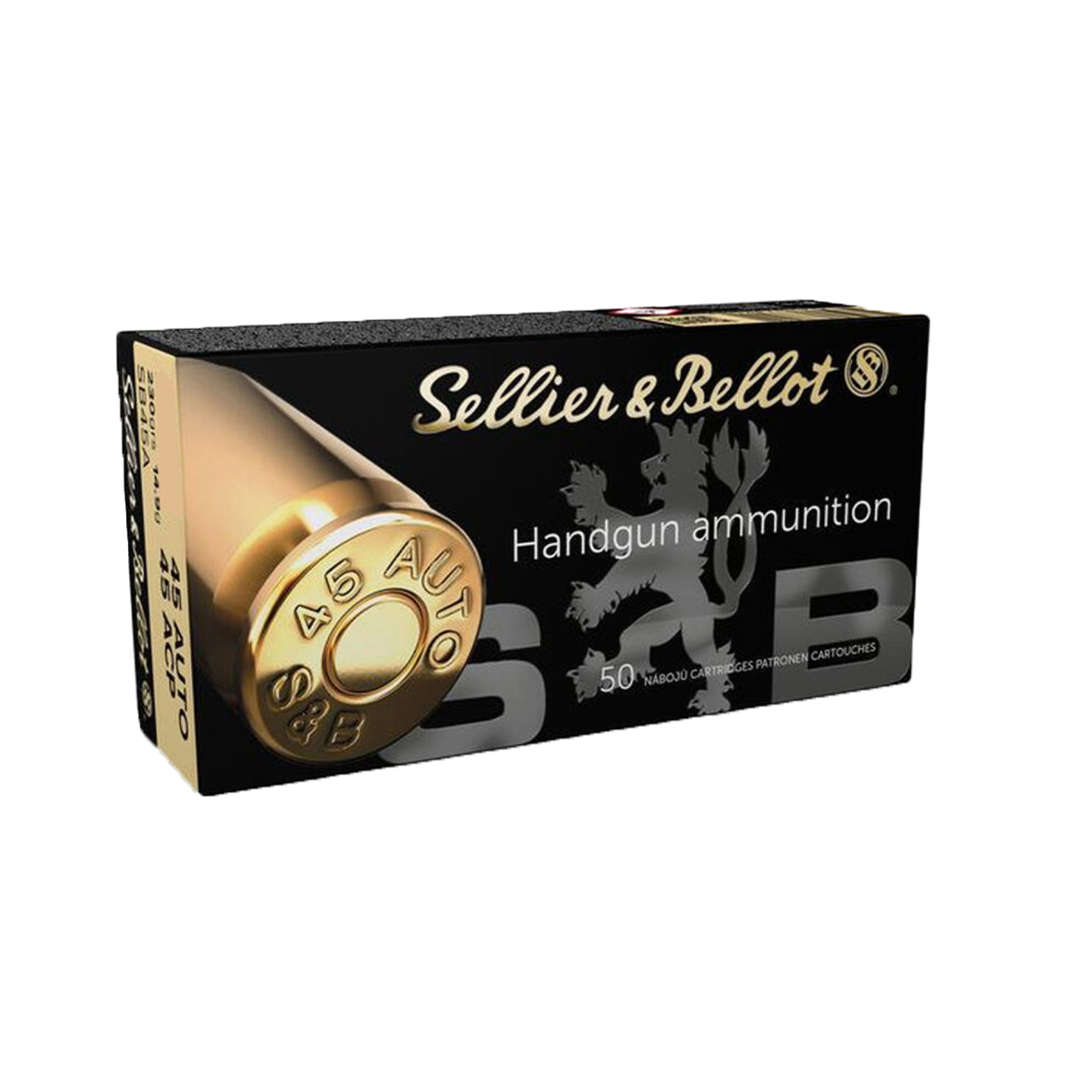 Munição Sellier & Bellot .45ACP JHP 230gr Cx50un