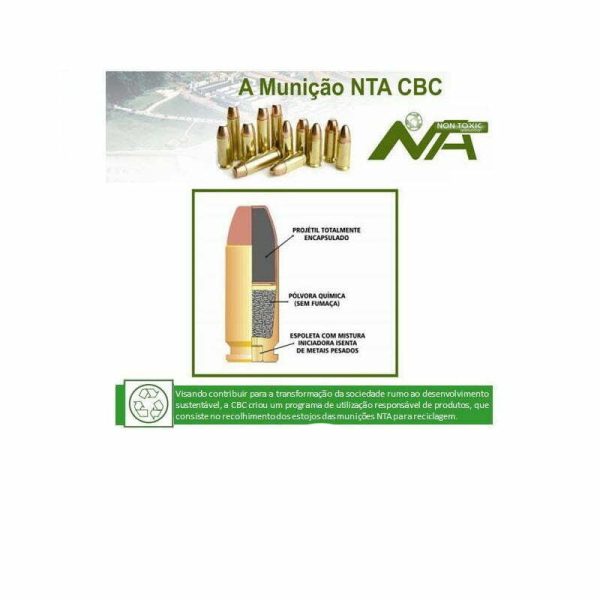 Munição CBC 40 SW EOPP 180GR NTA CXT C